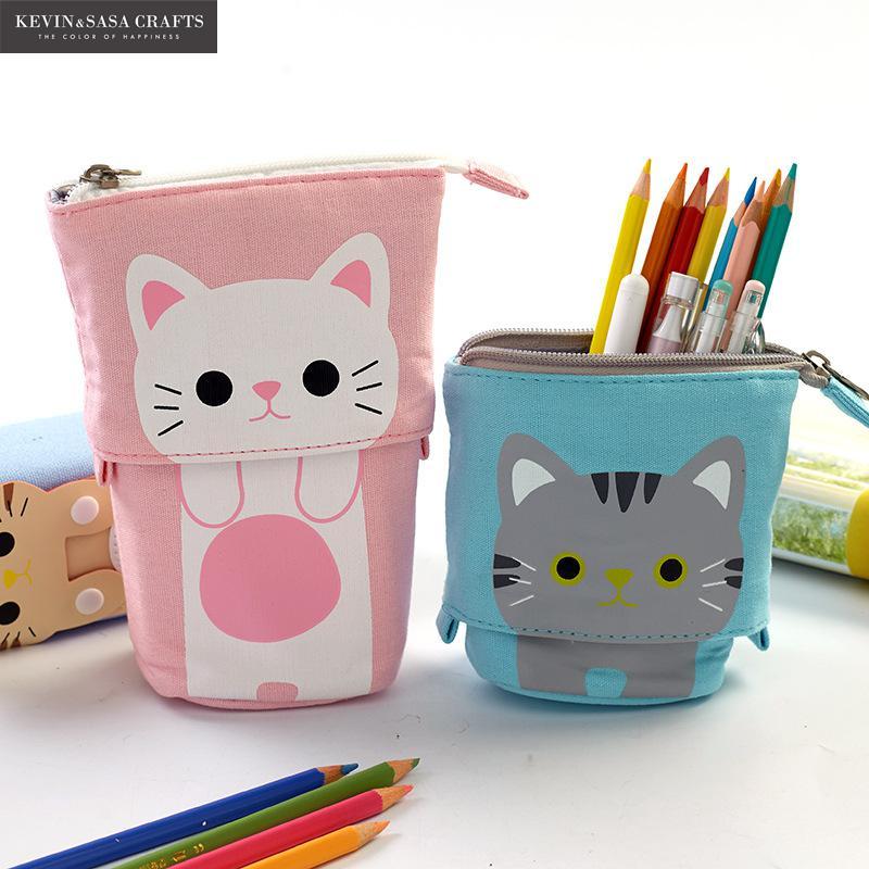 Flexible Big Cat Pencil Case Fabric Quality School Supplies Stationery Gift School Cute Pencil Box Pencilcase Pencil Bag