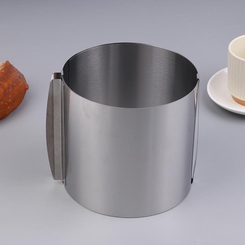 430 Stainless Steel Height 15Cm Retractable Mousse Ring Circle Mold Rustproof Adjustable With Scale Cake Rings For Baking