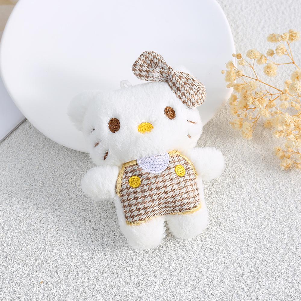 Cartoon Kitten Pendant: Cute Scarf Cat Plush Doll Keychain