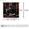Shower Curtain Featuring a Magical School Theme from Warner Bros., Depicting a Wizard Reading by Candlelight, Perfect for Vale