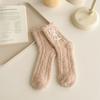 Bowknot Middle Tube Socks Thicken Floor Socks Cute Women's Socks  Winter