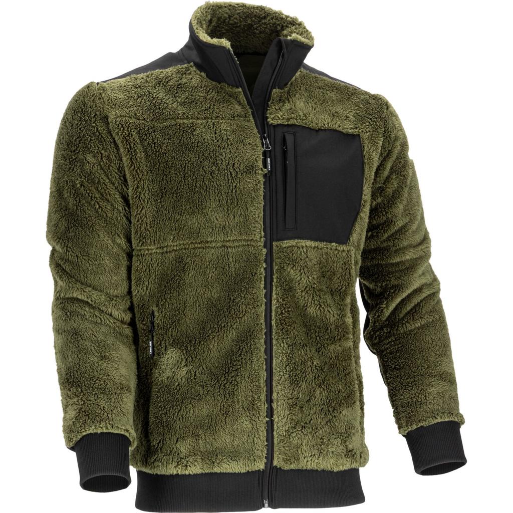 Green Sherpa Zipper Sweatshirt, "2Xl", Ce, Lahti