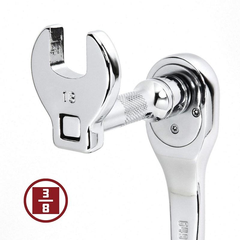 10-piece set of 3/8-inch interchangeable head adjustable open-end horn wrenches, professional automotive repair tools, 10-19mm d