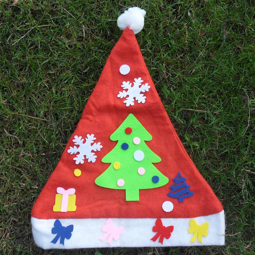 Adult Children Winter Warm Christmas Style Caps Non-woven Fabric Cartoon Hat