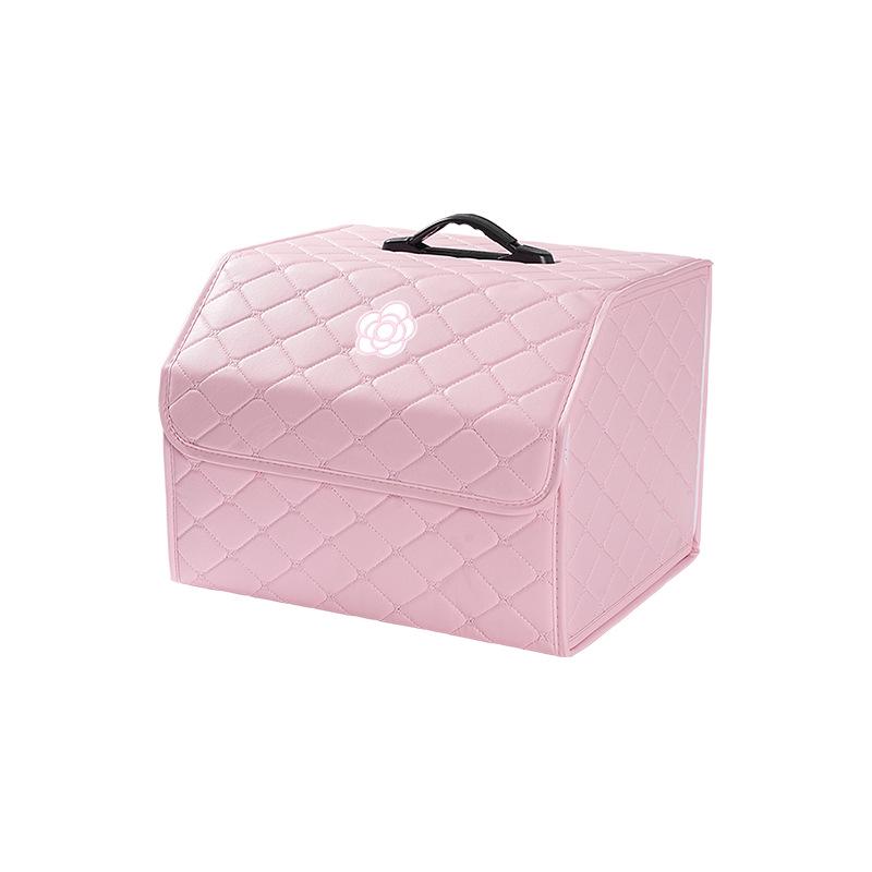 Pink Folding Car Trunk Organizer - Multifunctional Storage Box for Car Supplies