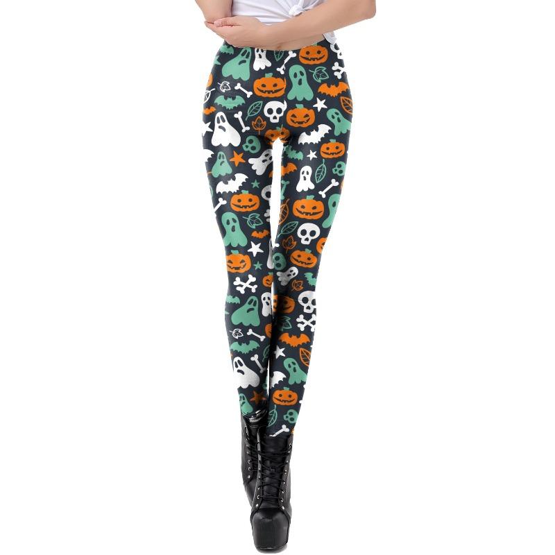 Halloween Pants Skull Digital Print Christmas Leggings Skinny Sweatpants Pants Yoga Pants