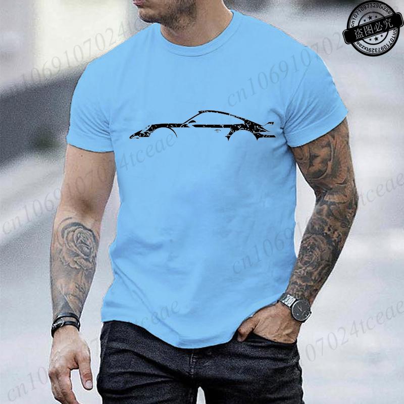 Mens Short Sleeved TShirts Funny Race Car Printed Mens Women Tshirt Round Neck Summer Top Minimalist Style Casual Clothing