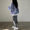 Koreanische Chic Y2k Lose Zip Up Pullover Frauen Herbst Dicken Stil Casual Brief Drucken Kleidung Neue Harajuku High Street Solide tops