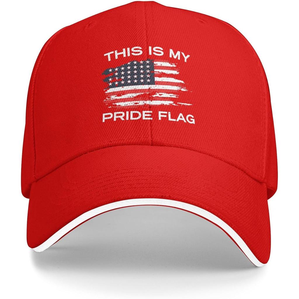 This Is My Pride Flag Distressed American Flag Baseball Cap Adult Patriotic Adjustable Dad Hat