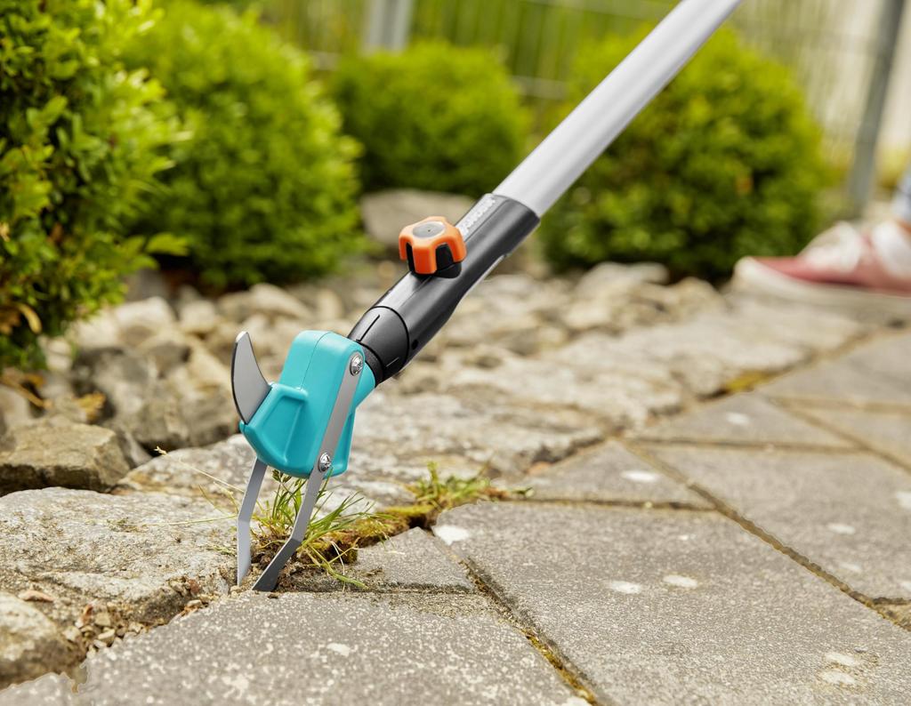 GARDENA Combi System Patio Product Up to 25 2-in-1 Weeder, Turquoise/Silver, 3607-20. Warranty Years.