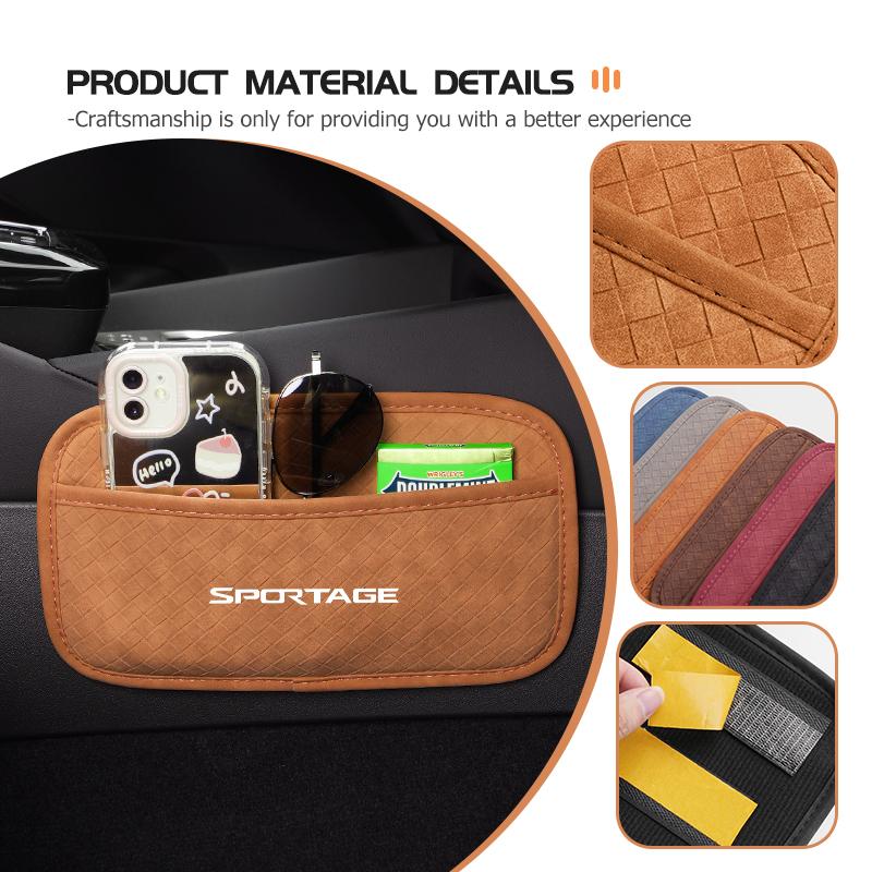 coajtd1 Car Center Console Side Paper Towel Key Storage Bag Pocket Organizer Bags For KIA Sportage Rio K5 K2 Optima Cerato Proceed Venga