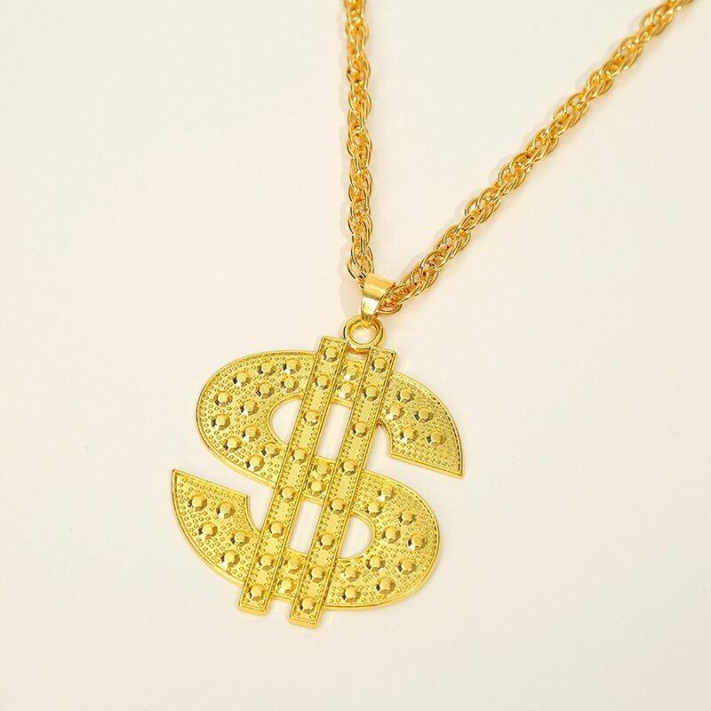 European and American Fashion Beauty S Necklace Women s Hip-hop Style Necklace Domineering Dollar Necklace 60CM