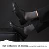 Men's Premium Mulberry Silk Mid-Calf Socks - Antibacterial & Deodorant - Ideal for Business Wear with Leather Shoes - Autumn/Winter Style