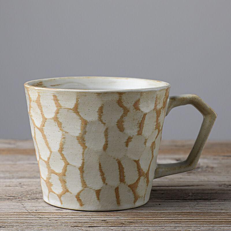 Handmade Cutting Cup Retro Mug Daily Large Capacity Water Cup Coarse Pottery Coffee Cup Home Office Cup
