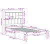 Solid Wood Bed with Shelf Without Mattress White 90x190 cm Pine