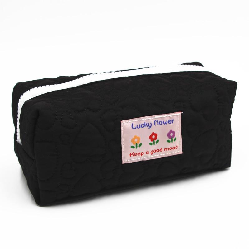 

Internet Celebrity Student Pillow Pencil Case - Large Capacity Floral Makeup & Stationery Bag чёрный