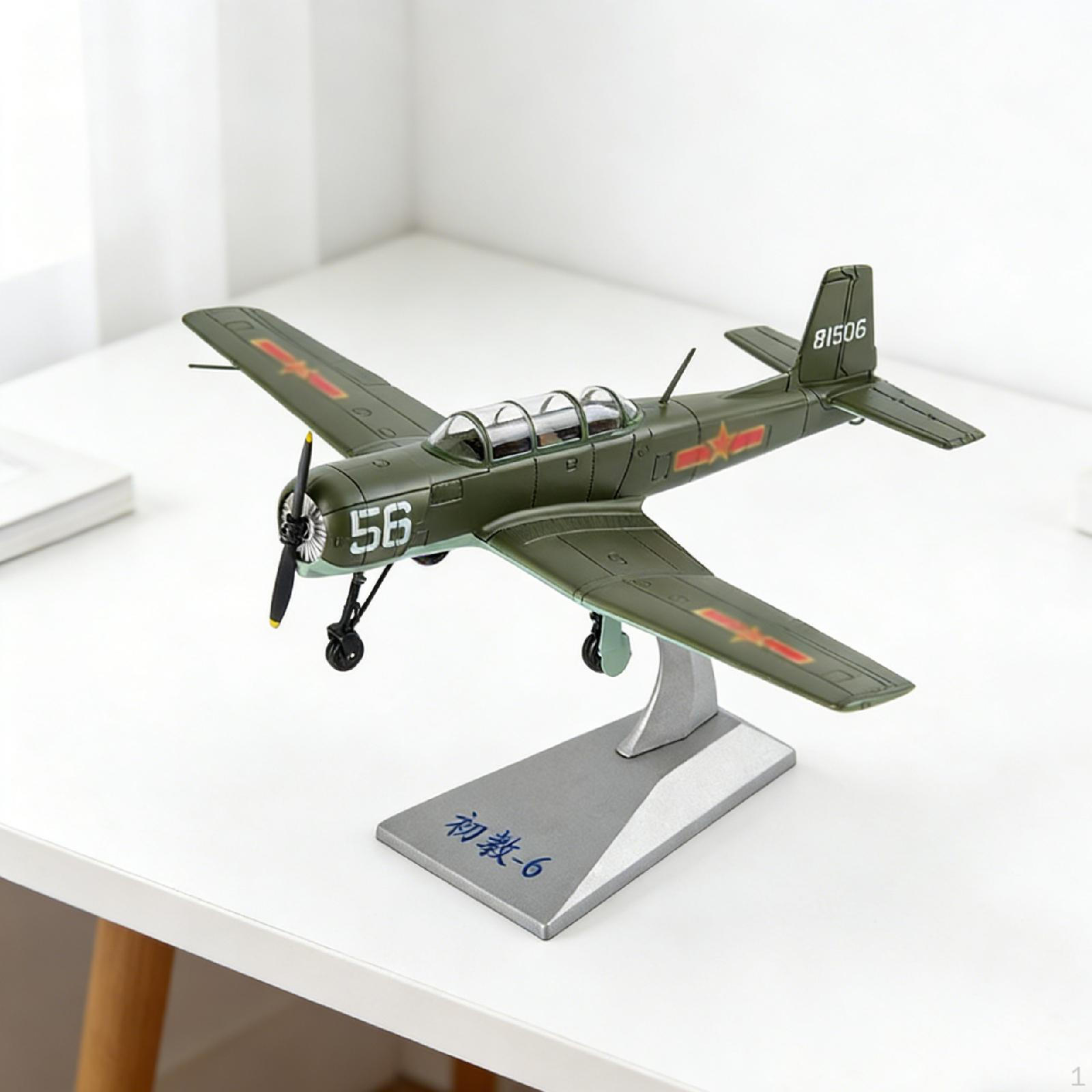 

1/48 Jet Model with Base - Toy Collection Die-cast Aircraft Ideal for Home, зелений
