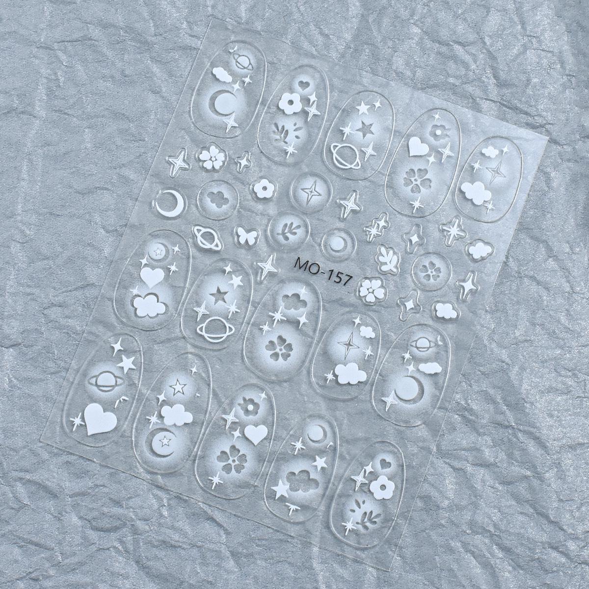 

3D самоклеящиеся наклейки для ногтей: Тисненые сердечки, Звездный взрыв, Звезды, Бабочки, Кресты