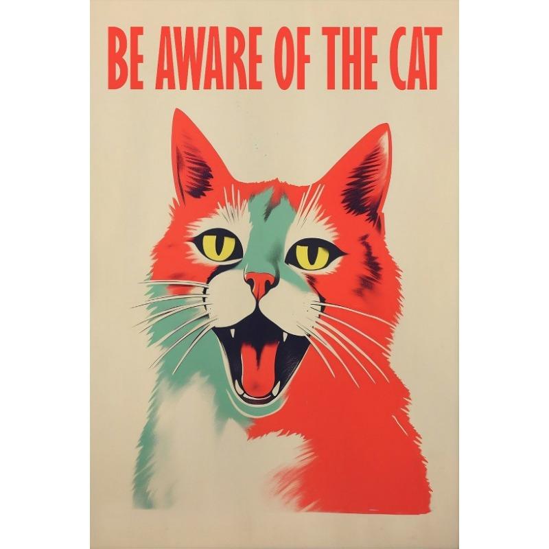 Vintage Cats and Dogs Funny Poster Trendy Retro Wall Art Decor Canvas Printing Poster Funny Retro Cats Wall Decor Funky Wall Art