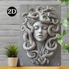 A 2D Metal Wall Decoration Featuring a Medusa Theme, Suitable for Homes, Bars, Offices, And Living Rooms - a Vintage-Style