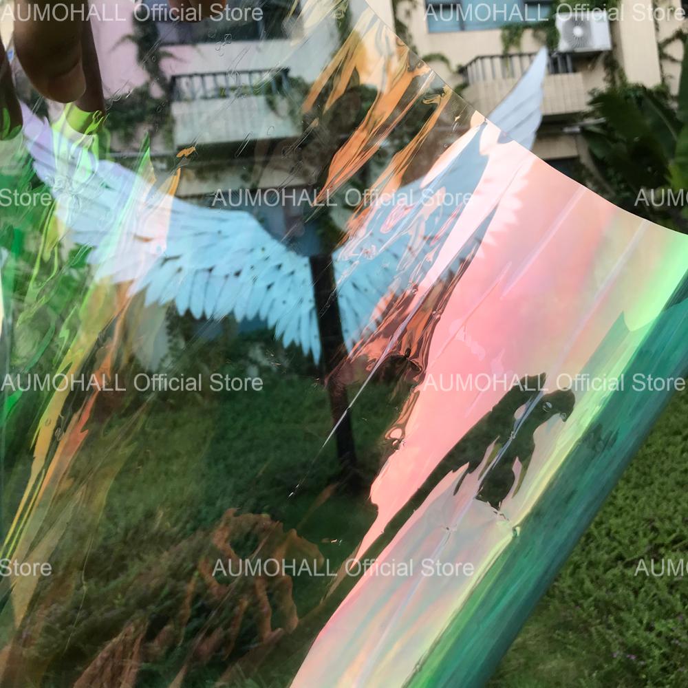 50x300cm VLT 76% Green Chameleon Car Side Window Tint, Clear Color Change Solar Foil Car Window Tinting Film UV Block 99%