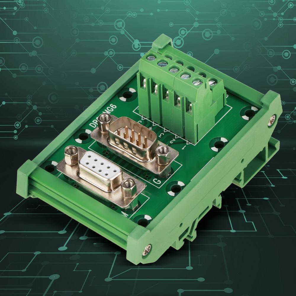 DB9-MG6 DB9 DIN Rail Module DIN Rail Mount Breakout Board Module  Automation Systems