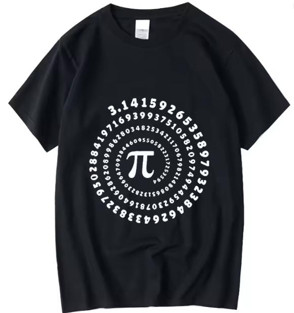 Unisexs High Quality Cotton Blendfunny Pi Design Print Summer Loose ONeck Unisex Tshirt Short Sleeve TShirt Male Tees Top