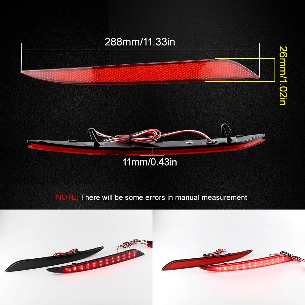 2PCS Fog Lamp Car Brake Red Tail Light LED Bumper Reflector Bulbs Warning Light For Tesla Model S 2012-up Turn Signal Rear Lamp