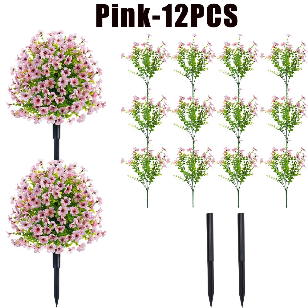 Fake Flowers Outdoor UV Resistant Faux Plants For Outside Yard Wedding Indoor Home Kitchen Farmhouse Decor Artificial Plants