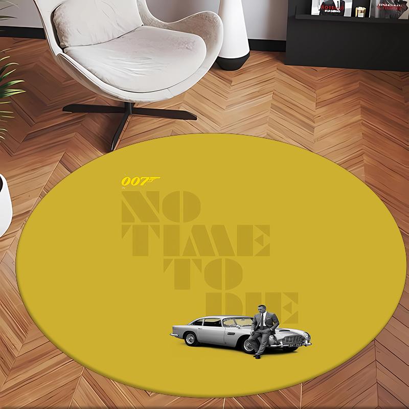 007 (1) Round Office Rug Decorative Floor Rug for Office Bedroom Living Room and Home Space