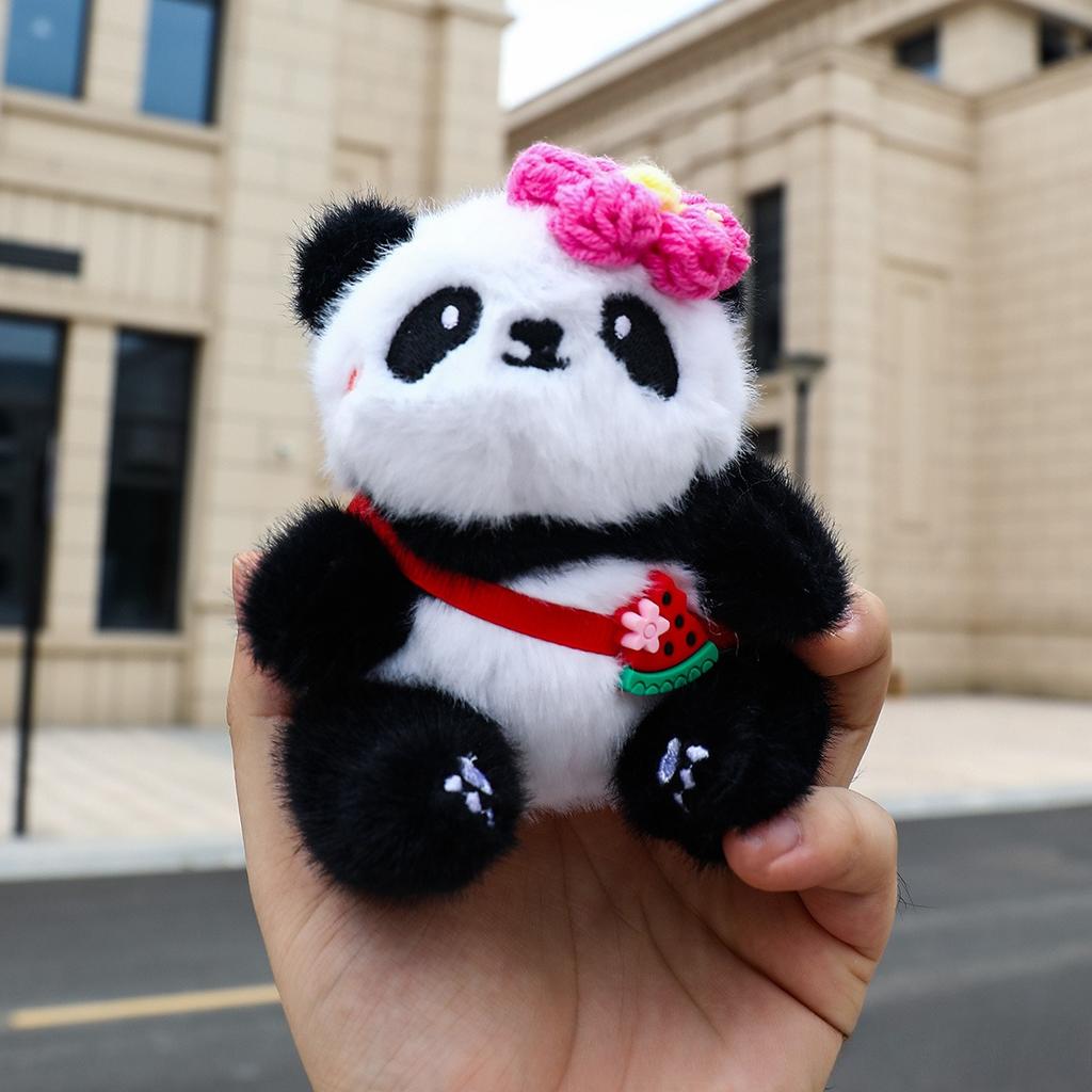 Non-Toxic New Cartoon Panda Plush Keychain Pendant Kawaii Stuffed Doll Bag Charm Pendant Car Keychain Children Backpack Decoration Gift