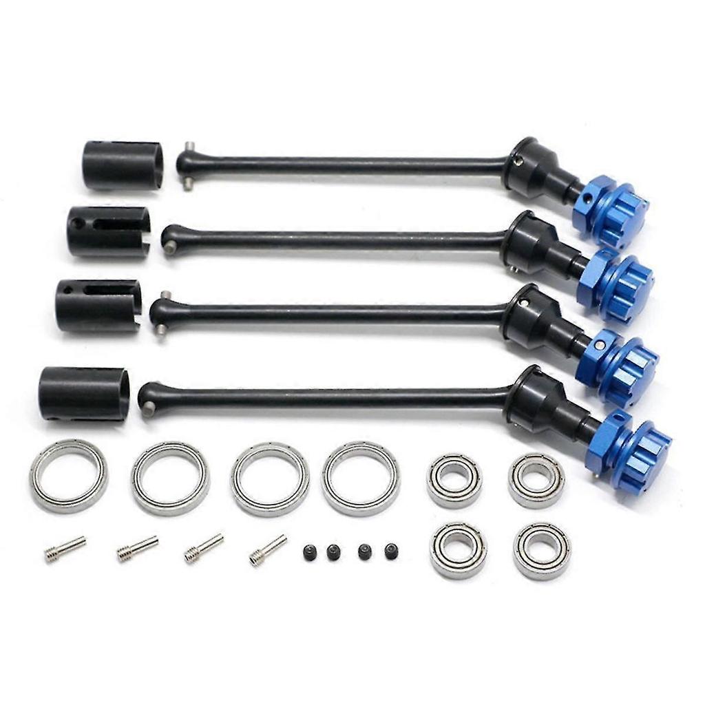 4 Pcs Steel Extended Driveshaft Cvd With Splined Wheel Hex For 1/10 Rc Car Parts,black Red