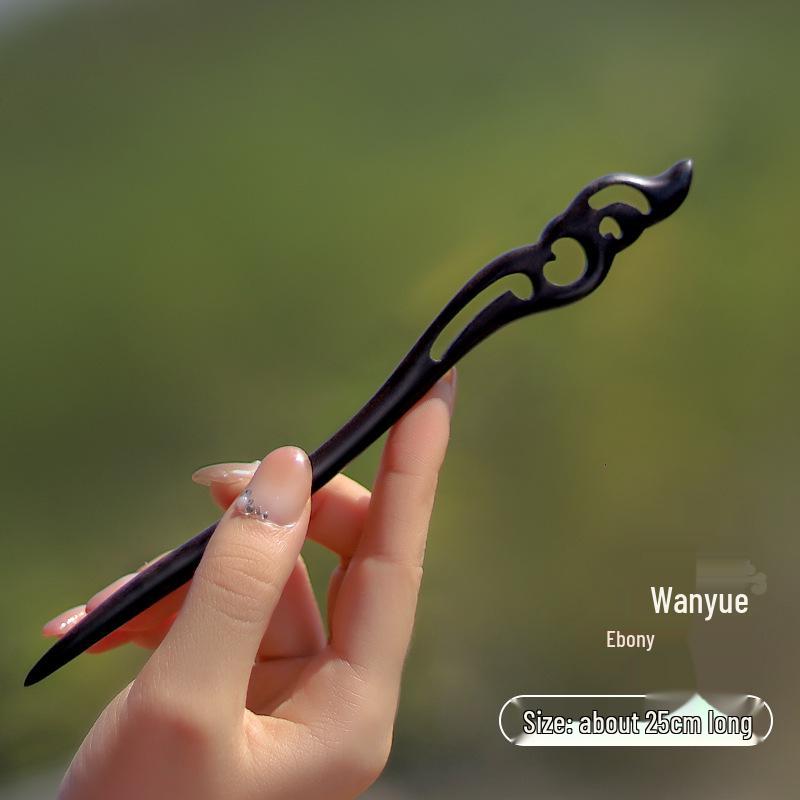 Fermacapelli Fatto a Mano di Alta Gamma in Legno di Pesco per Donne - Accessorio per Acconciature Stile Antico