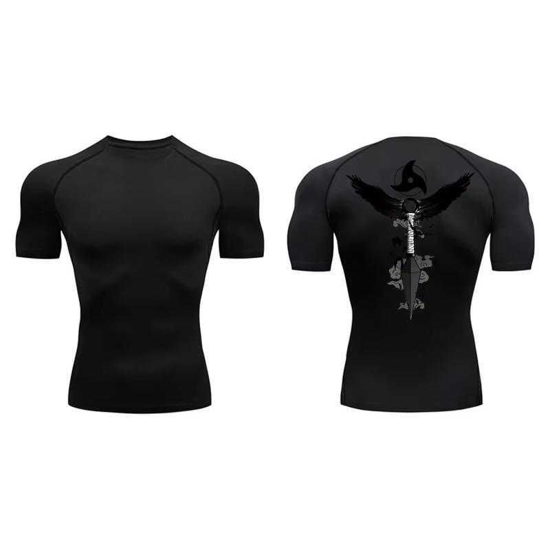 The Men s Patterned Quick-drying Short-sleeve Compression Shirt Is A Stylish and Functional Sports Training Garment. RL640 S