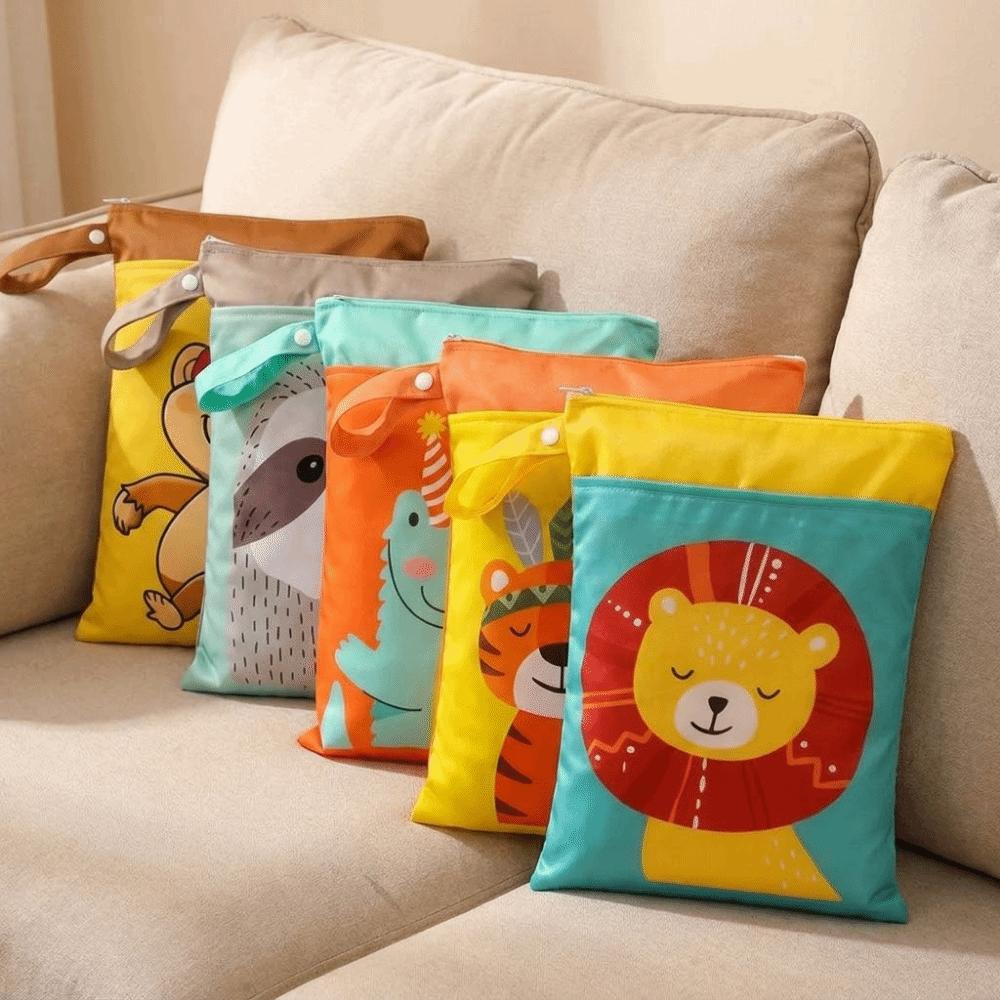 Waterproof Wet Dry Bag Cartoon Diaper Nappy Bag Stroller Bags Wet Storage Bag Gym