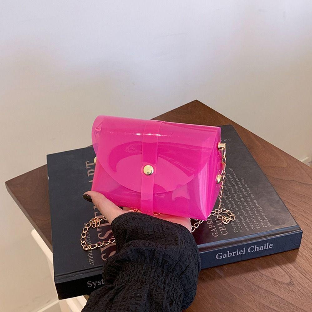 Pvc Transparent Crossbody Bag Kawaii Mini Lipstick Bag Fashion Jelly Shoulder Bag  Gift