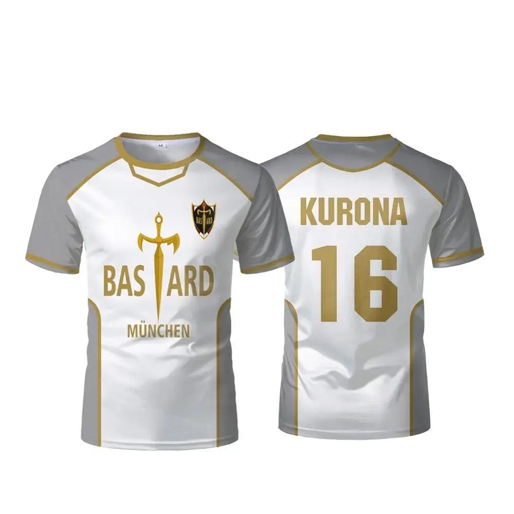 

2026 Аніме Бастард Мюнхен Футболка Біла Maillot Чоловіча Футбольна Футболка Кайзер Ісагі Косплей Топ Дихаючий Спортивний Підліткові Футболки XXXL білий