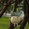 Playful Feline Shape Planter With Rocking Chair Design Lightweight Resin Flower Pot Decoration Fit for Home Balcony Desk