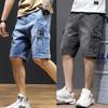Multi-pocketed Denim Shorts Men's Fashion Straight Casual Five-point Pants