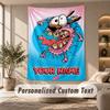 Tapestry Custom Name Text, Wall Hanging Tapestry Home Room DecorCourage the Cowardly Dog