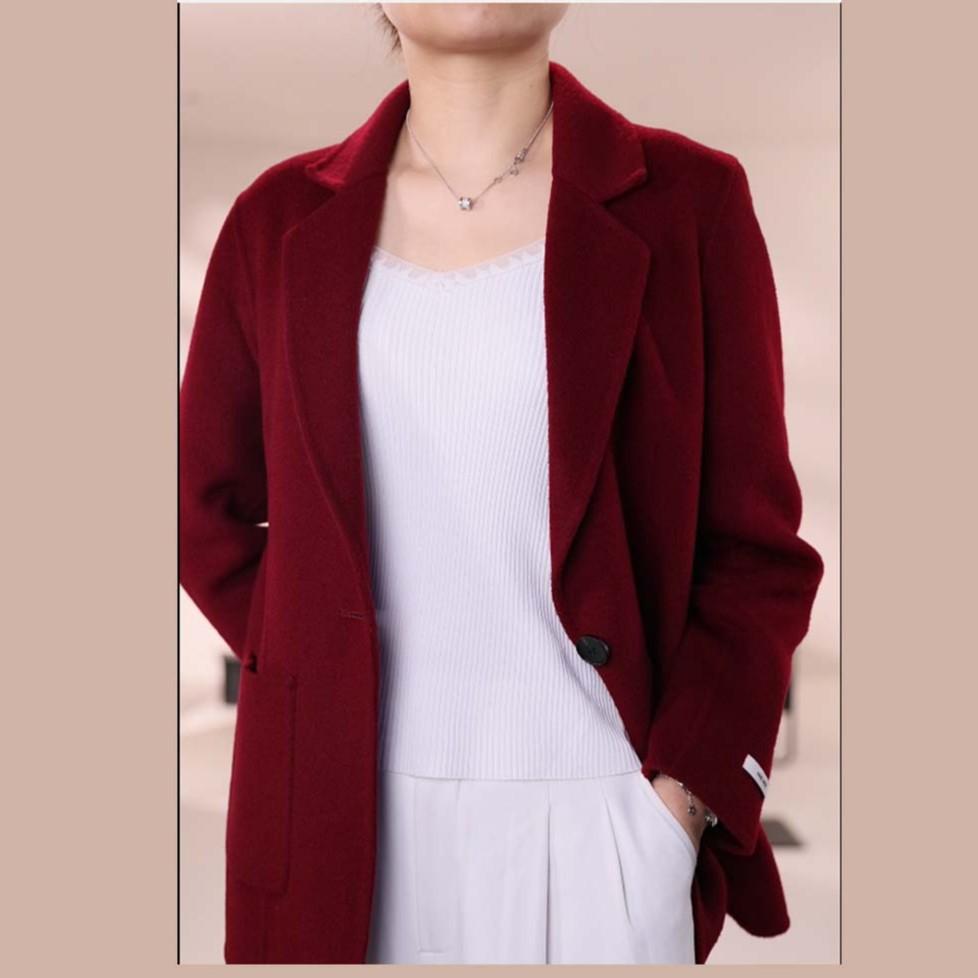 Autumn New Double-sided Wool Short Small Suit Coat Slim-fitting High-end Small Woolen Coat Women