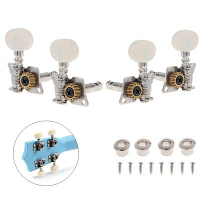 Chevilles de réglage blanches pour ukulélé, 4 pièces, 2R + 2L, têtes de Machine en acier, accordeurs pour ukulélé 21 / 23 / 26 pouces