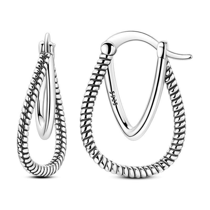 New 925 Silver Hoop Earrings Zircon Irregularity Drop Earring Stud For Original Women Birthday Party Fine Jewelry Gifts