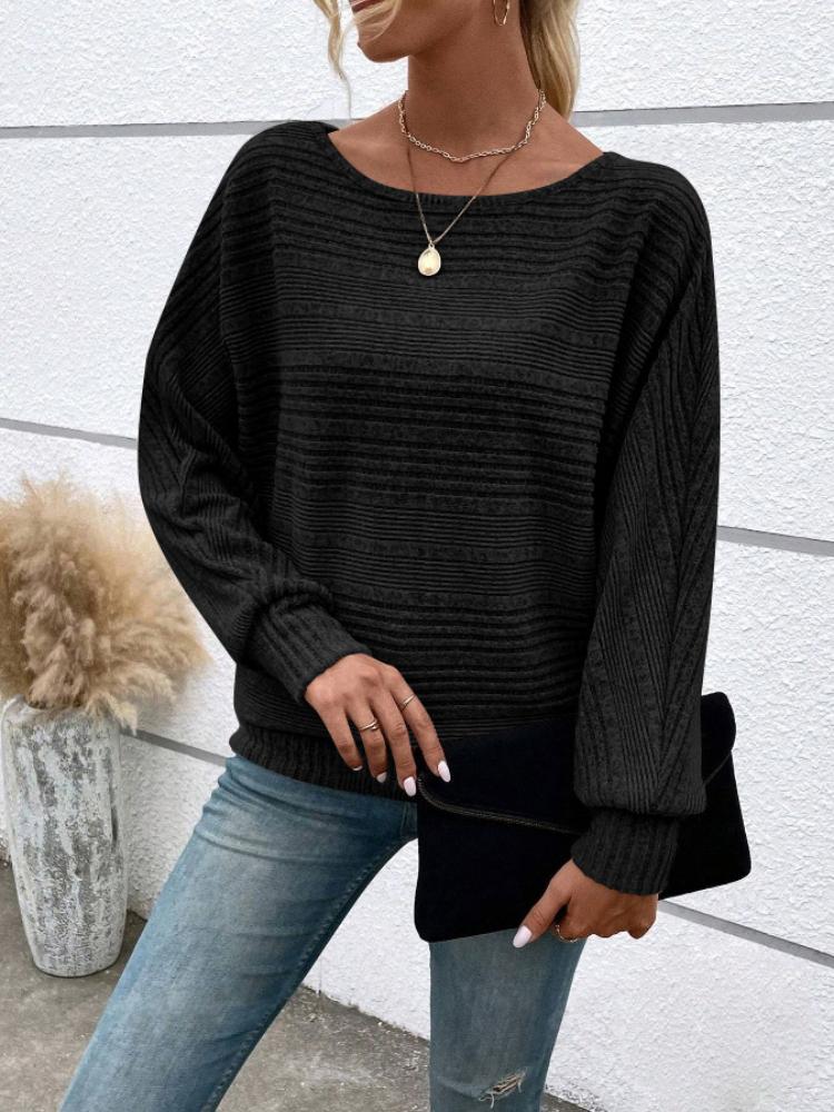 

Autumn New Comfortable and Casual Solid Color Long Sleeved Round Neck Patchwork Pullover Top T-shirt for Women S чорний