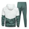 Herren Lässiges Farbblockiertes Leichtes Sportbekleidungsset, Herren Sportbekleidungsjacke mit Reißverschluss und Kapuze und Hosen-Set