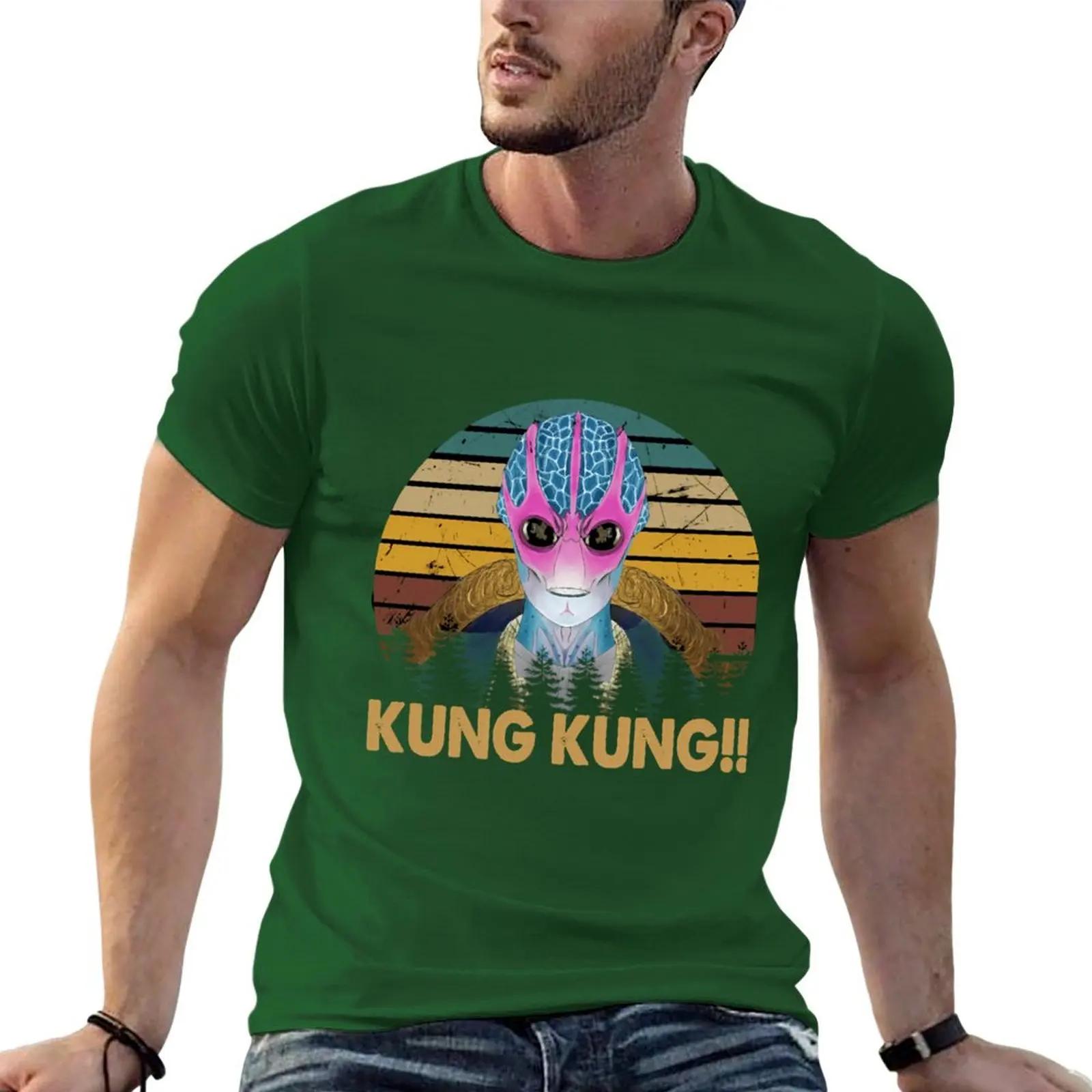 Vintage Kung Kung Resident Alien Design T-Shirt cute clothes street wear mens graphic t-shirts funny 4XL