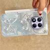 For Redmi Note 14 Pro Plus 13 11 12 Pro 14S 11S 10S 9 Pro Max 9S 8 Pro 5G Ro 4G Phone Case Silver Butterfly Pattern Silicone Bag