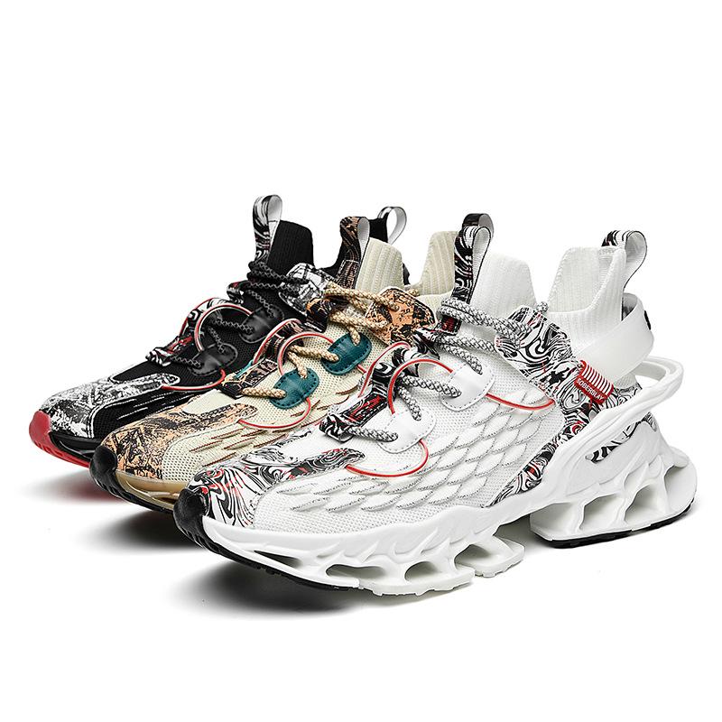 Men's Tech-Inspired Shock-Absorbing Razor Sneakers