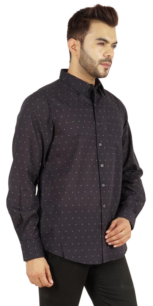 Bestman Printed Shirt For Mens Full Sleeves With Cuff Slub Cotton Shirt Office