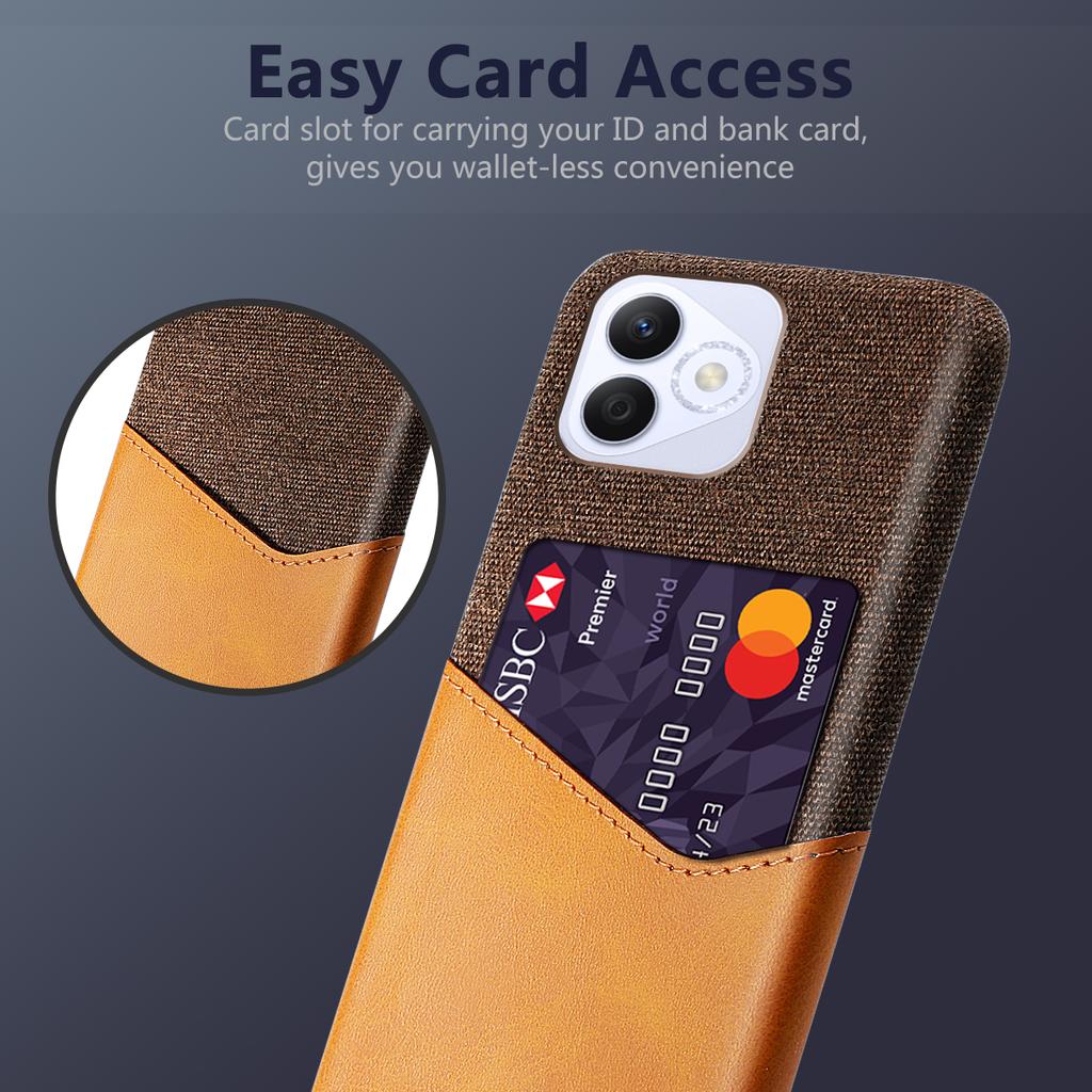 For Honor X60i 5G Case Cloth Texture PU Leather Hard PC Card Slot Phone Cover